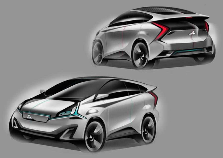 Эскиз Mitsubishi Concept CA-MiEV 2013 года  (фото 15 из 21)